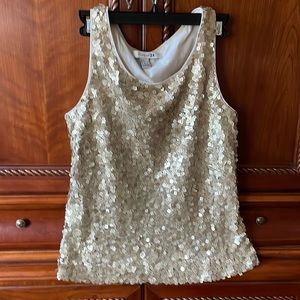 Gold lined Sequins Tank Top